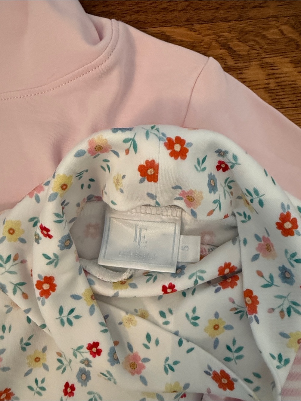 Little English & Beaufort Bonnet Co Girls' Pink & Floral Turtleneck Tee Trio - Picture 3 of 4